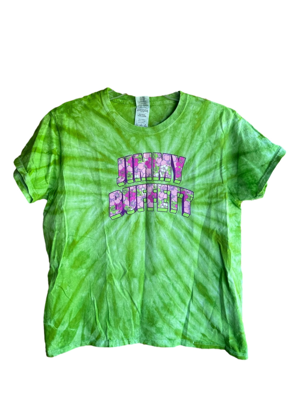 Jimmy Buffett 2015 Workin' N' Playin' Tour Green Tie Dye T-Shirt Ladies Large